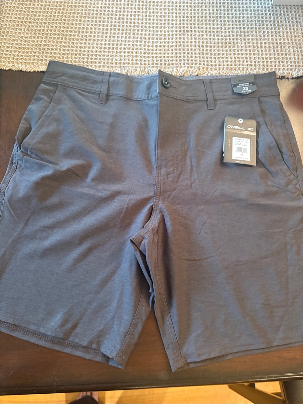 O'Neill Men's Charcoal Flat Front Shorts